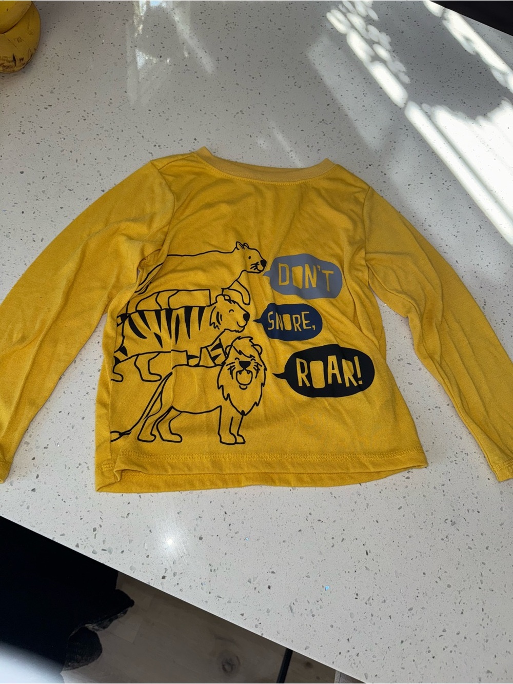 Kids' Yellow Long-Sleeve Animal Graphic Tee